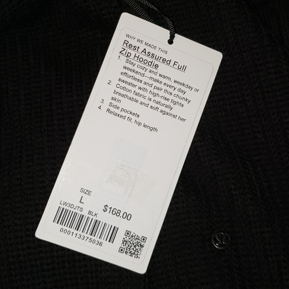 Lululemon Rest Assured Full Zip Hoodie NWT Black L - Picture 8 of 8